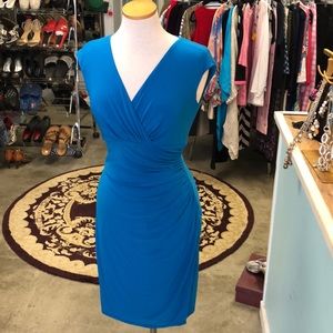 Ralph Lauren Vibrant Blue Gathered Dress Size 2